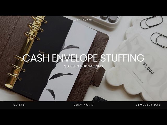 CASH ENVELOPE STUFFING | saving $1,000 and budget updates 💰🤍 | $2,145 | july no. 2