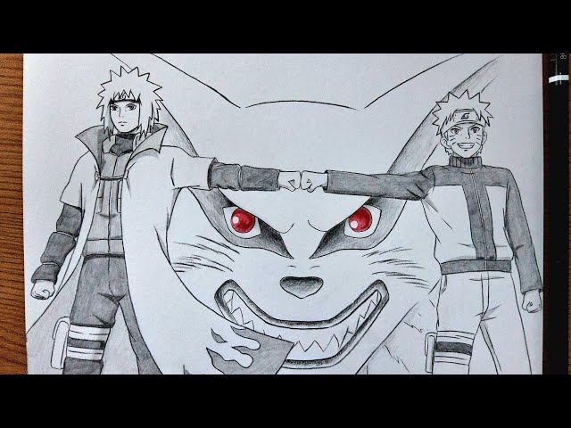How To Draw Fourth Hokage Minato - Naruto - Kurama || Naruto Drawing Tutorial