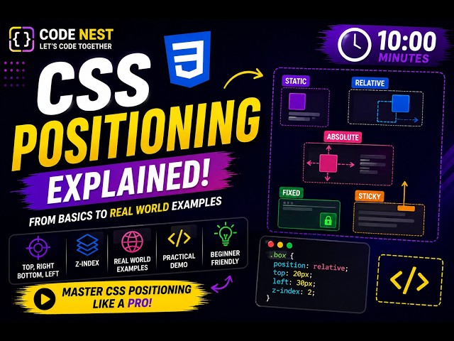 CSS Positioning Explained | Static, Relative, Absolute, Fixed & Sticky | CodeNest