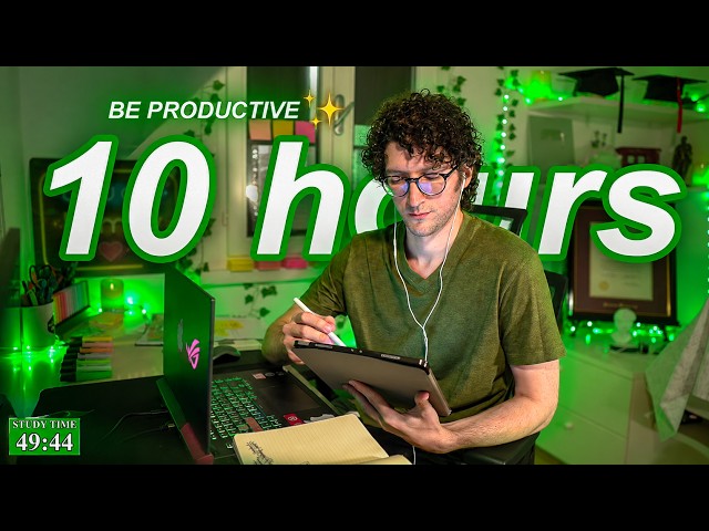 STUDY WITH ME LIVE | 10 HOURS ✨ Harvard Alumnus, Chill Work With Me, Rain Sounds, Pomodoro Timer