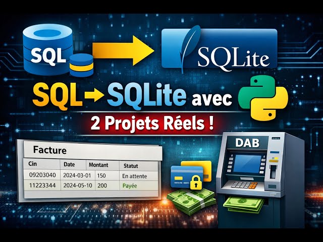 🔥 De SQL à SQLite avec Python | 2 Projets concrets : Facture & DAB | Étudiants Prépa 🇹🇳