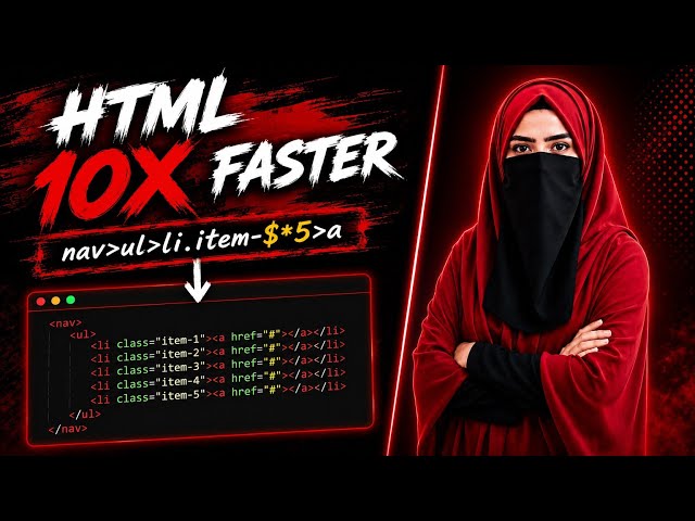 Write HTML 10x Faster with Emmet in VS Code | Emmet Crash Course for Beginners #html #faster