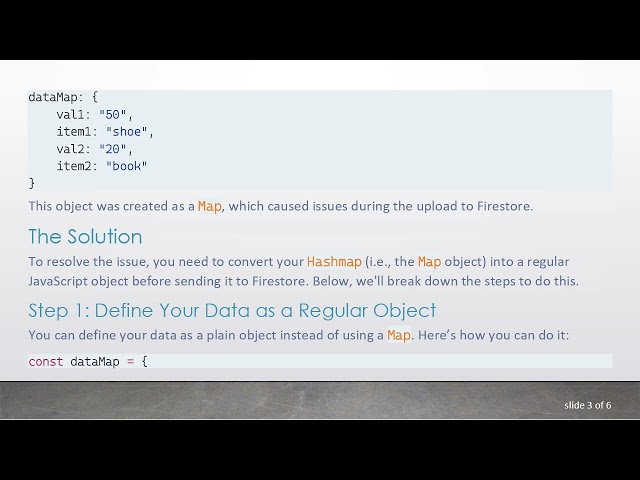 How to Send a Hashmap as a Field Inside a Document in Firestore
