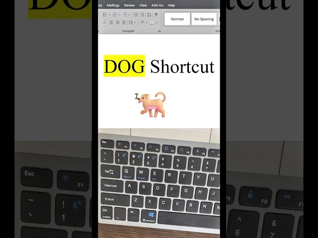 Keyboard Shortcut in MS word to draw a Dog. Just Type 1F415 in Microsoft office  then press Alt+x.