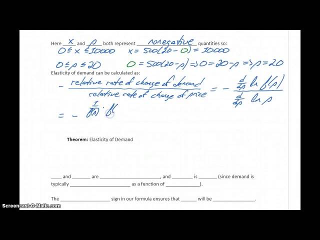 MATH 151 Module 6.4 Part 1 - Calculating Elasticity
