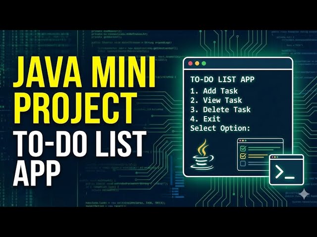 Java Mini Project | To-Do List Application Using ArrayList & Scanner | Menu-Driven Program