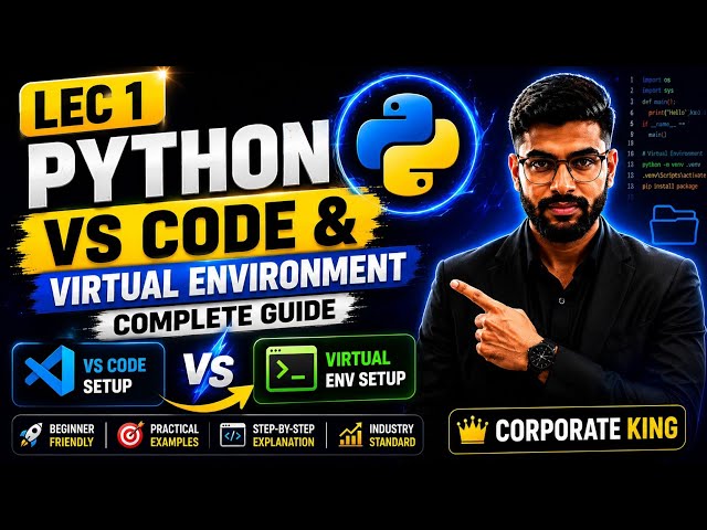Python Lecture 1  |  VS Code Installation & Virtual Environment Setup | Full Course in Hindi 2026