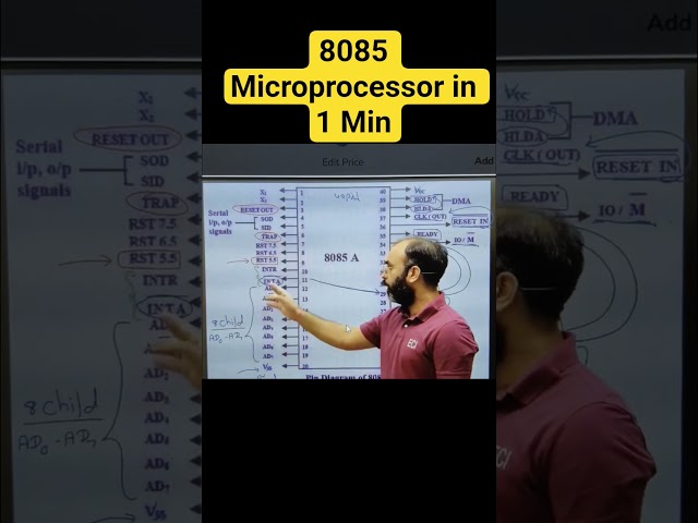 8085 Microprocessor Pin diagram Just in 1 Min 🔥🔥 #electrical #sureshsir