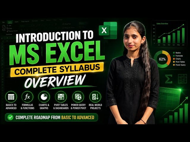 MS Excel Course 2026 🔥 | Complete Syllabus Overview | Basic to Advanced Excel | Rani Sharma