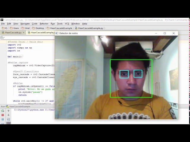 Adaboost Classifier and Haar Like Features continuos Face Detection using OpenCV