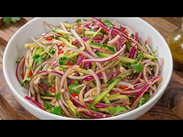 Only 2 Ingredient: Cucumber and Onion Salad | Classic Cucumber Onion Salad is Easy