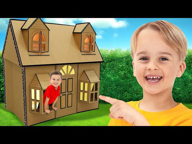 Chris inside the Cardboard Houses Challenge