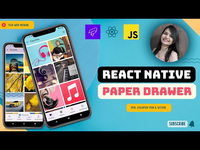 #16 React Native Paper Drawer | Drawer Item, Collapsed Item & Section | React Native Paper Series