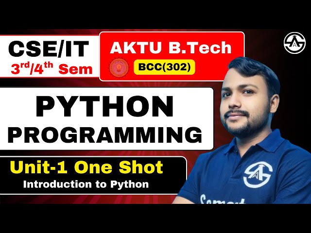 Python Programming | B.tech 2nd Year | Unit-1 Introduction to Python | One Shot Marathon