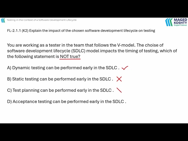 ISTQB Foundation: Explain the impact of the chosen software development lifecycle on testing