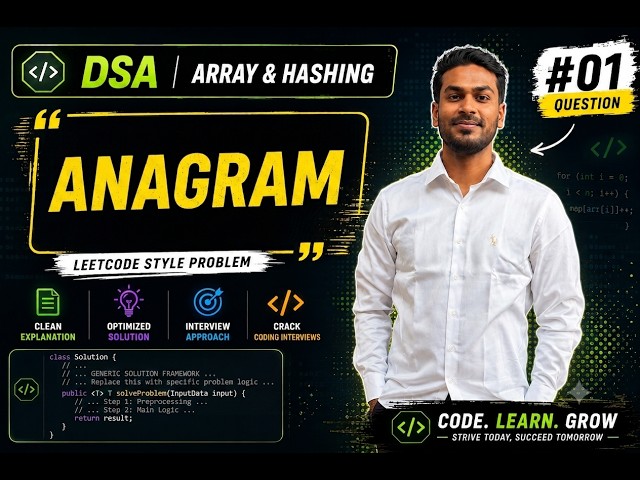 Anagram Problem | LeetCode 242 | Java | Array & Hashing | DSA Interview Series #01