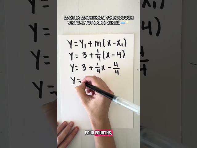Finding the Y-Intercept Using Point-Slope Form, Part 2, Algebra, Math Help