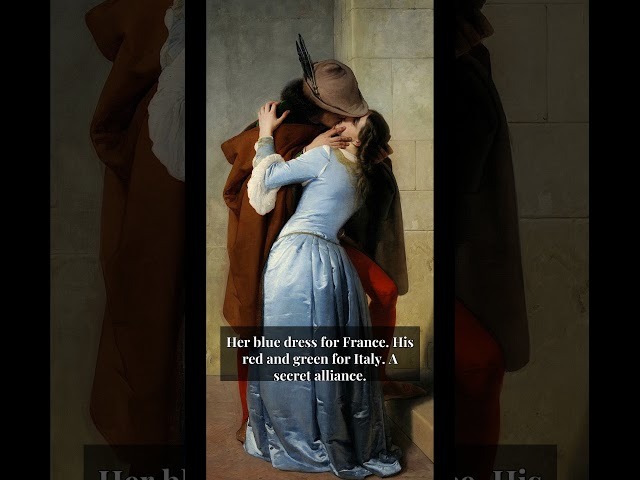 It is the most passionate kiss in Italian art history, but it's a code for war