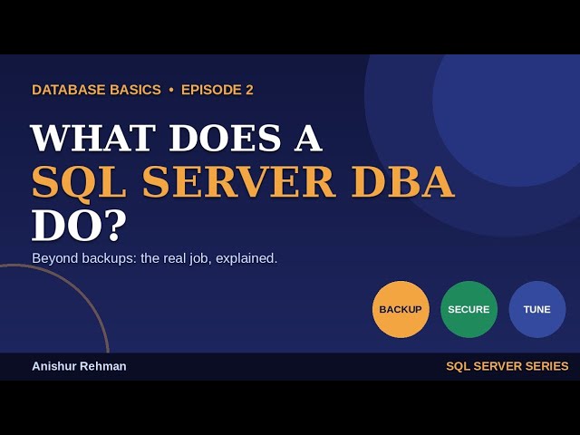 What Does a SQL Server DBA Do? | Roles & Responsibilities Explained