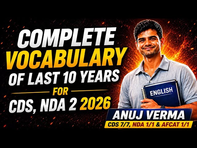 Complete Vocabulary of Last 10 Years (Part l) 🔥 | CDS & NDA 2 2026 | Most Important Vocabulary