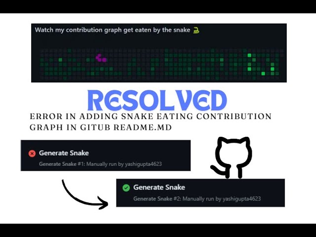Resolving GitHub Actions Error on Your Profile README for a Snake-Eating Contribution Graph 🐍