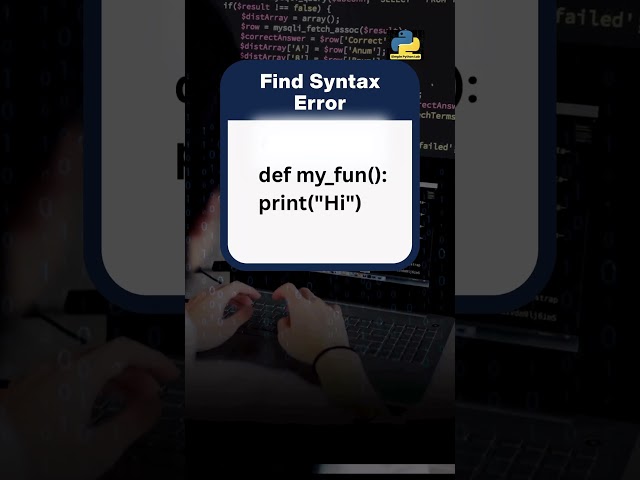 Try to solve this syntax error #python #shorts #youtubeshorts #shortsfeed