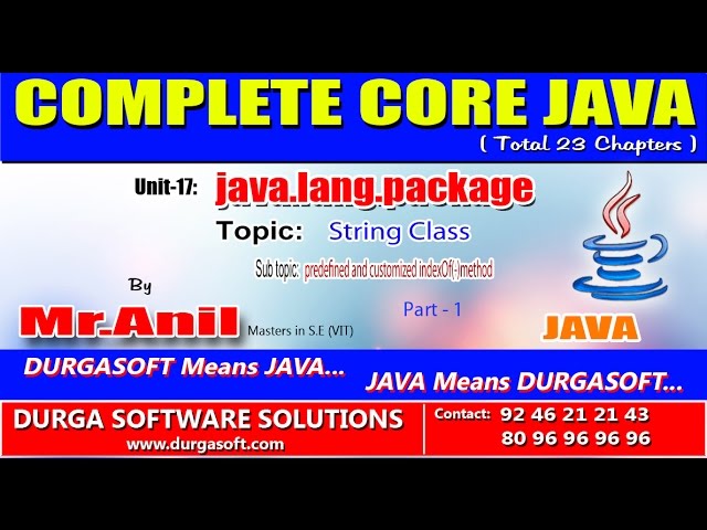 JLP-Stringclass-predefined and customized indexOf(-)method Part - 1