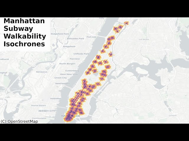 Mapping NYC Subway Accessibility - Isochrone Animation in Python | #30DayMapChallenge (7/30)