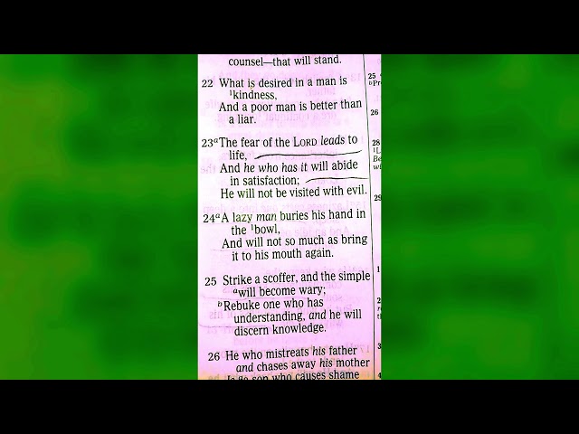 Proverbs 19:23 (The Fear of The LORD leads to Life.) JESUS IS LORD