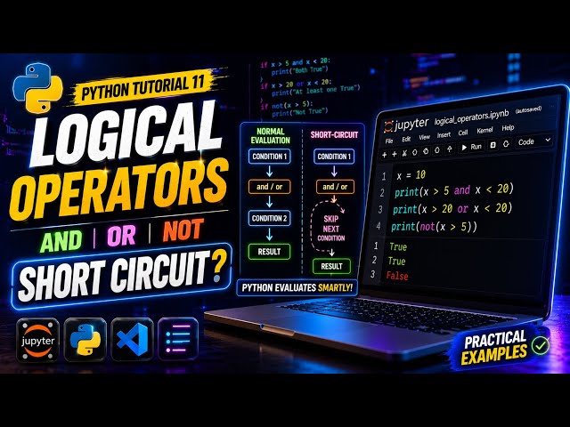 Python Tutorial 11 | Logical Operators & Short-Circuiting