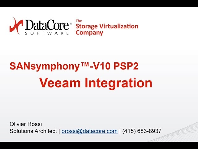 DataCore Webinar Series: Veeam Backup Integration