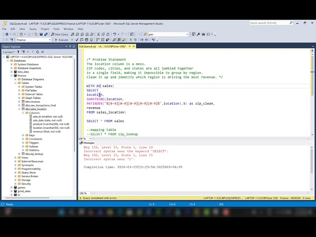 Watch Me Clean Messy Location Data with SQL