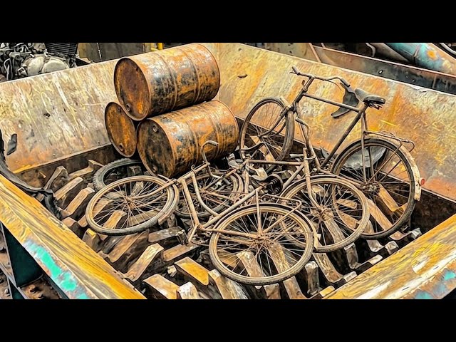 Most Extreme Metal Crushing! Monster Industrial Shredder Machine 