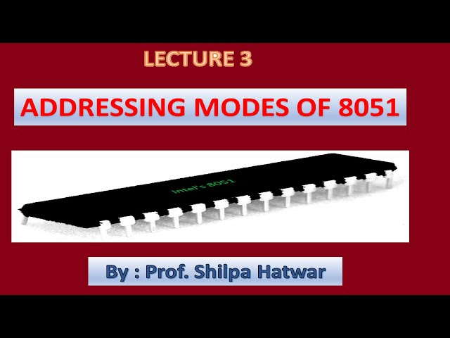 Lecture 3: Addressing Modes of 8051