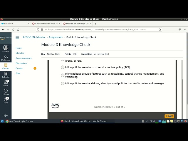 AWS Security Foundations Module 3   Knowledge Check