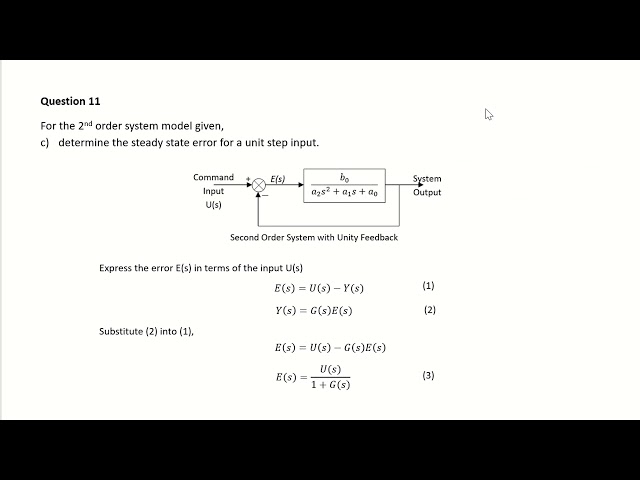 3959Tut3Q11 2nd Order System, Close loop TF
