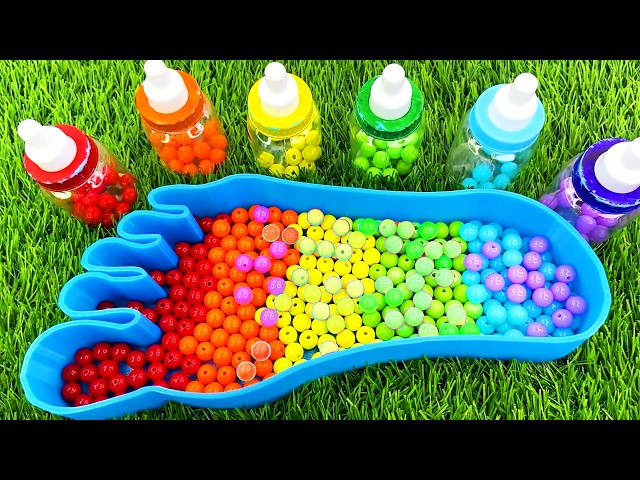 Satisfying Video l How to Make Rainbow Bathtubs into Mixing Slime with Glitter Pool Cutting ASMR 18