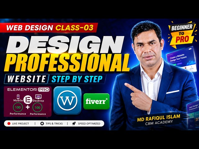 Web Design Class 03 | Elementor Pro + WordPress Full Tutorial | Step by Step Web Design