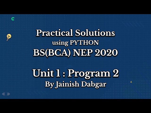 Python Practical 2: Sum of Two Complex Numbers | BCA Sem 5 (NEP 2020) | By Jainish Dabgar
