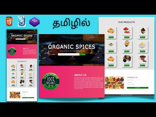 Complete Responsive Ecommerce Website Using Bootstrap In Tamil | HTML, CSS & BOOTSTRAP In Tamil |