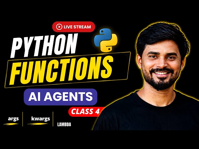 Python Functions for AI Agents | *args, **kwargs, Lambda & Recursion — Class 4