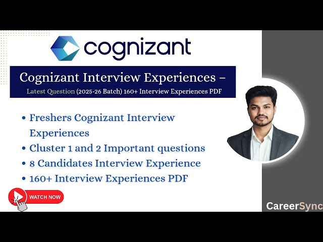 Fresher Cognizant Interview Experience 2025 | Freshers Hiring Update | All Clusters Questions