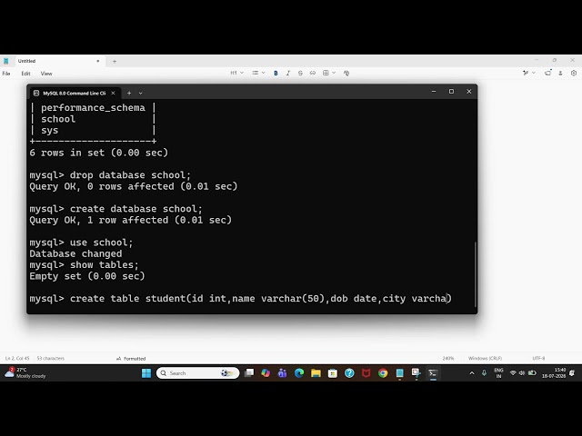 SQL Class 04 | Create & Drop Database in SQL | Basic SQL Queries | Kannada + English