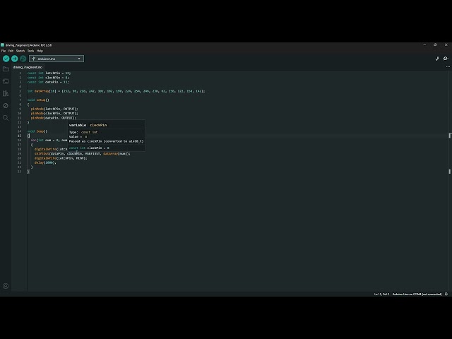 DRIVING 7-SEGMENT DISPLAY BY 74HC595 (Arduino Uno)