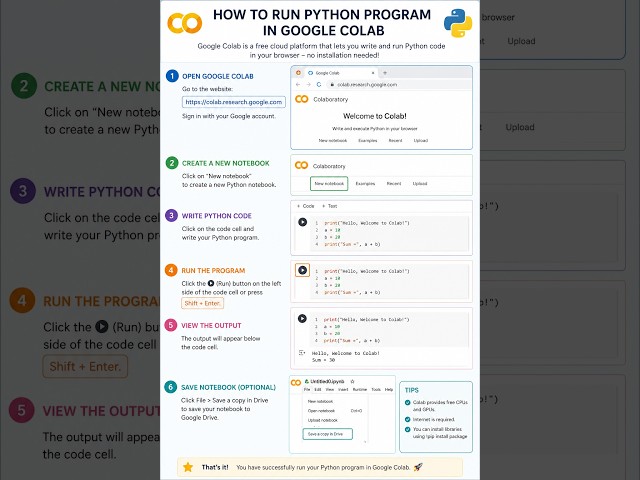 How to Run Python Program in Google colab
