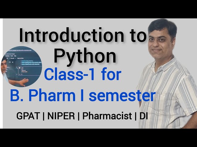 Introduction to Python | Basics of python programming for pharmaceutical sciences class-1