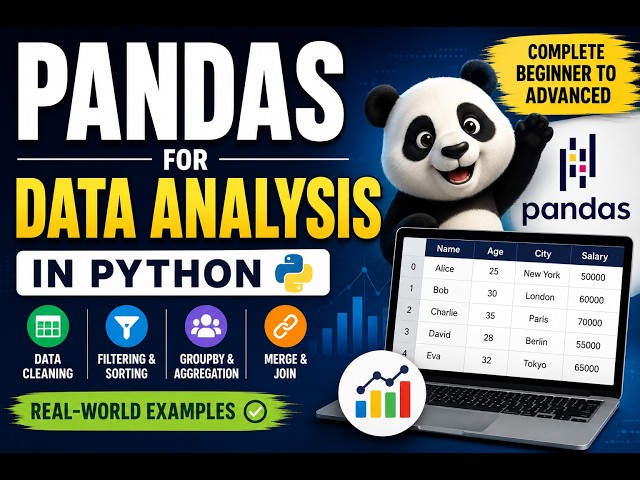 🎯 Pandas for Data Analysis in Python 🐼 | Complete Beginner to Advanced Tutorial