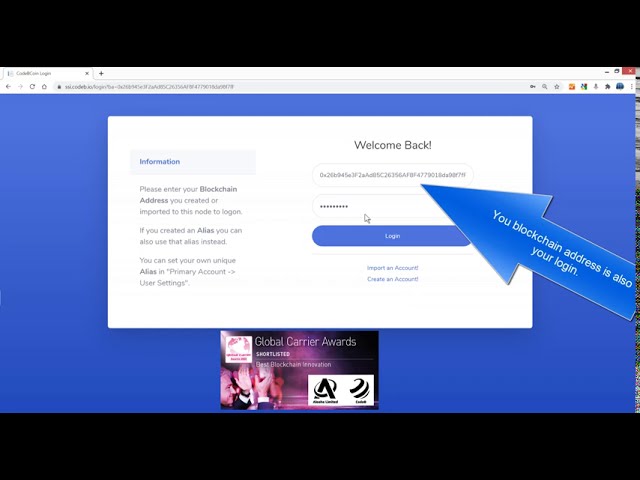 CodeB server based wallet: how to create an account.