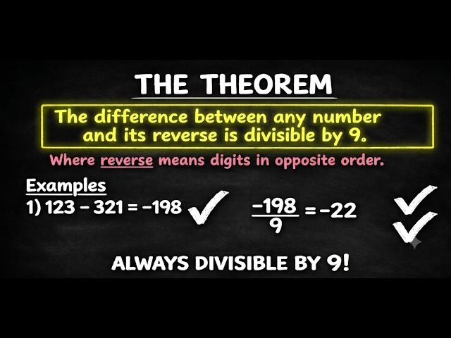 Why Is the Difference Between a Number and Its Reverse Always Divisible by 9?