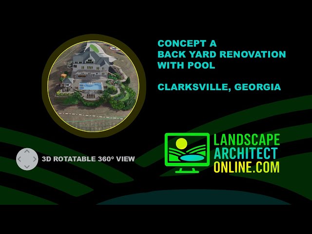 Option A Backyard Renovation With Pool, Clarkesville GA,  3D ROTATABLE 360° VIEW
